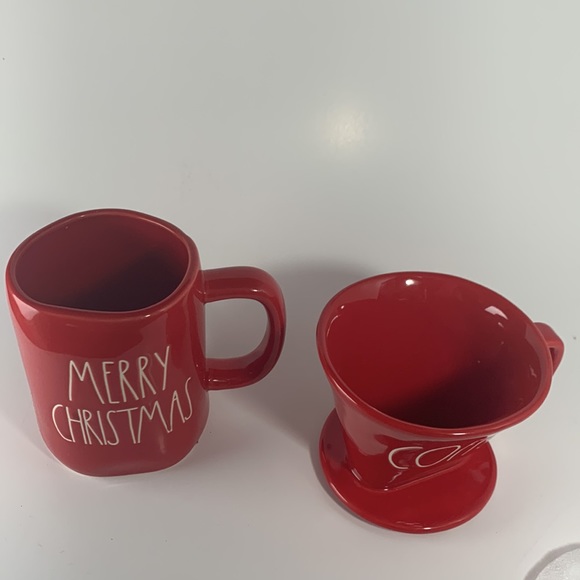 Sealed - NWT Rae Dunn red coffee drip and mug set COFFE & MERRY CHRISTMAS - Picture 3 of 5